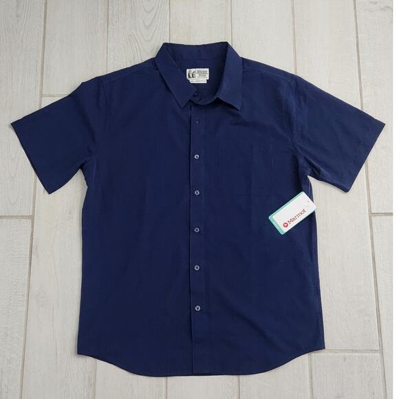 Marmot Mountain Works Aerobra SS Button Up Shirt MEDIUM Quick Dry Camp Fish Hike - Picture 4 of 9